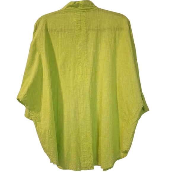 Dilemma Dhruv Shroff lime green oversize tunic top organic cotton OS - Picture 2 of 8